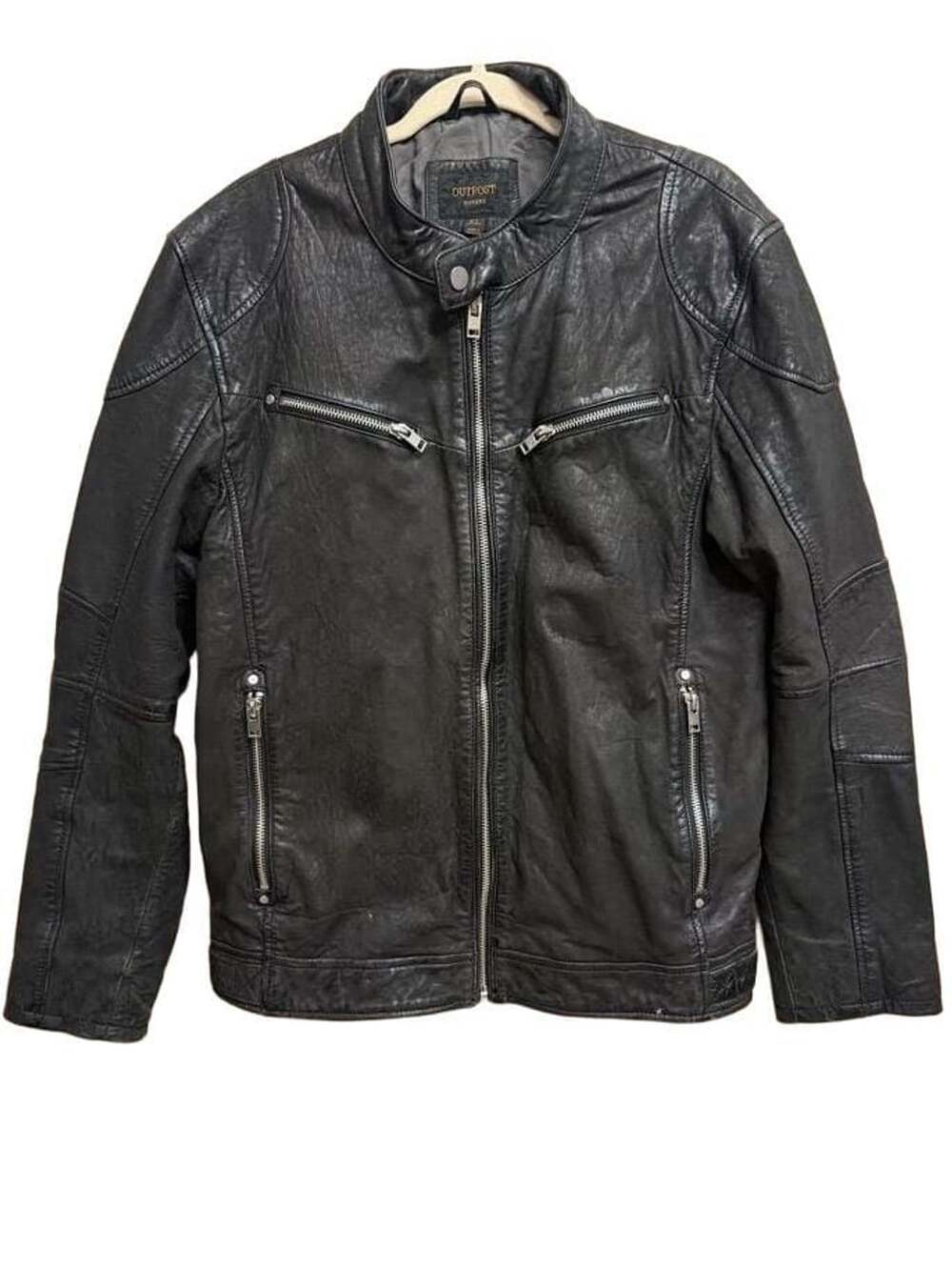 Vintage Outpost Makers Black Leather Moto Jacket